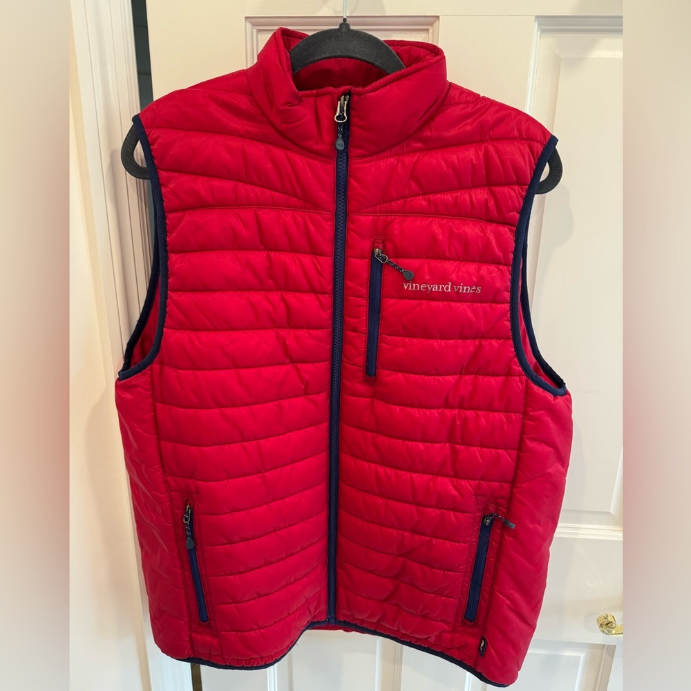 Vineyard Vines Red Quilted Vest
